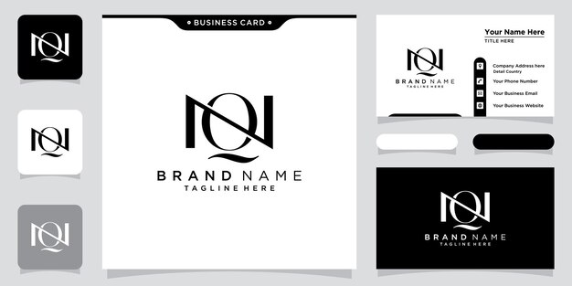 Modelo de design de logotipo de letra inicial QN