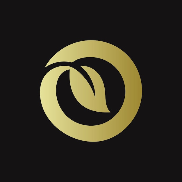 Vetor modelo de design de logotipo de letra o dourado