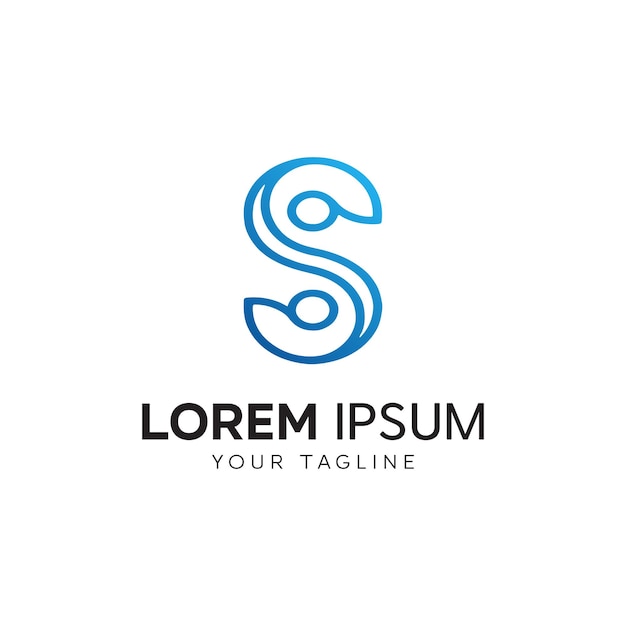 Modelo de design de logotipo de letra S minimalista