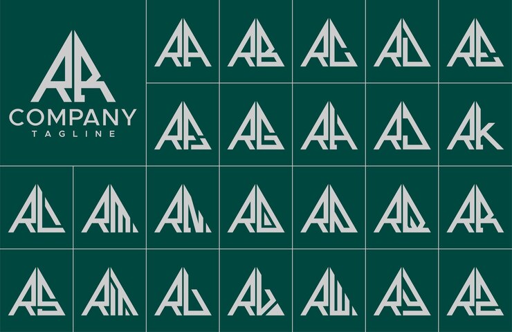 Vetor modelo de design de logotipo de letra triângulo moderno rr r
