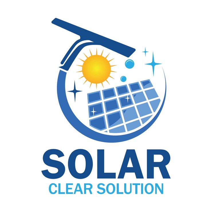 Vetor modelo de design de logotipo de limpeza solar logotipo solar adequado para negócios de energia de limpeza solar