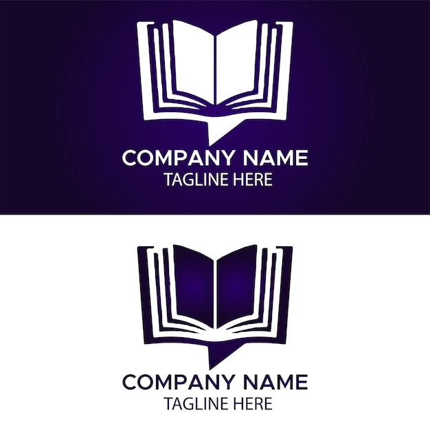 Vetor modelo de design de logotipo de livro