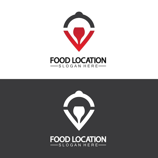 Modelo de design de logotipo de localização de alimentos