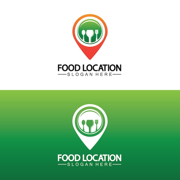 Modelo de design de logotipo de localização de alimentos