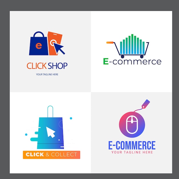 modelo de design de logotipo de loja feliz estoque de design de logotipo de compras