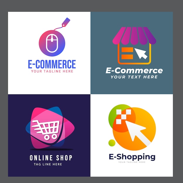 modelo de design de logotipo de loja feliz estoque de design de logotipo de compras