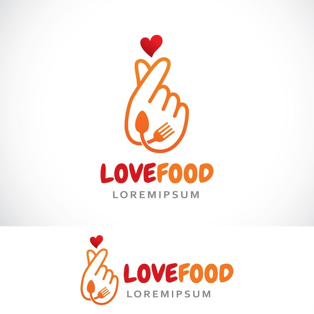 Modelo de design de logotipo de love food