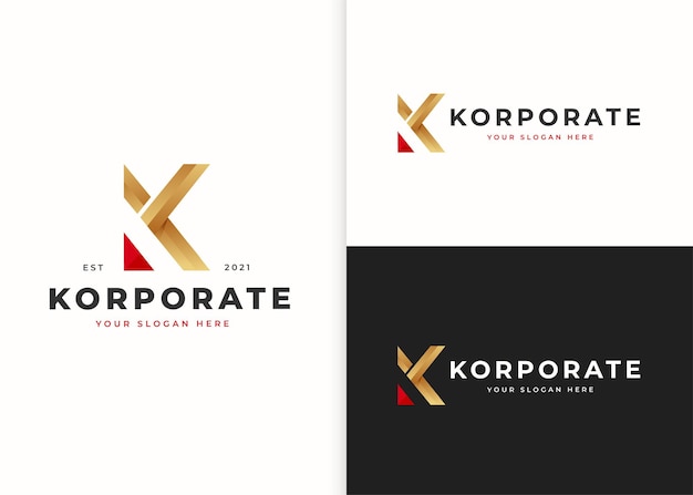 Modelo de design de logotipo de luxo letra k. ilustrações vetoriais