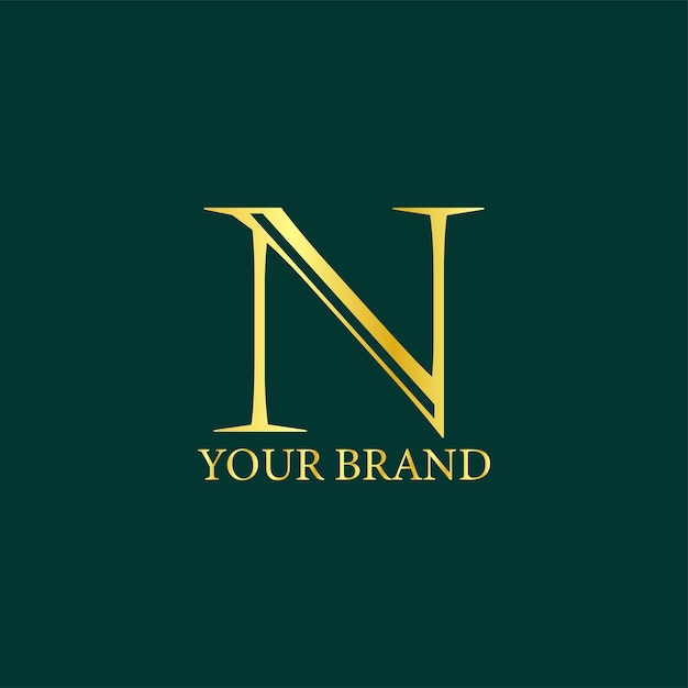 Modelo de design de logotipo de luxo N