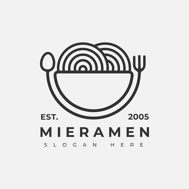 Vetor modelo de design de logotipo de macarrão ramen