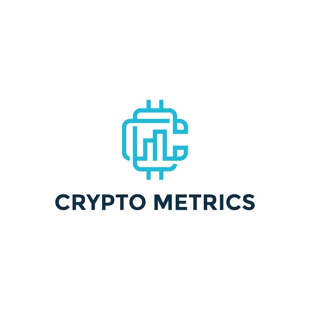 Vetor modelo de design de logotipo de métricas criptográficas