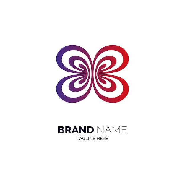 Modelo de design de logotipo de monograma de borboleta para marca ou empresa e outros