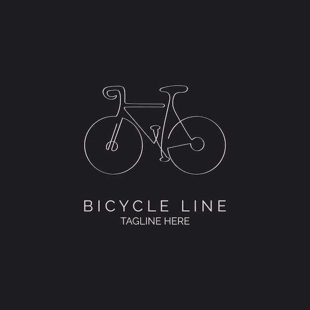 Modelo de design de logotipo de monograma de estilo de linha de bicicleta para marca ou empresa e outros