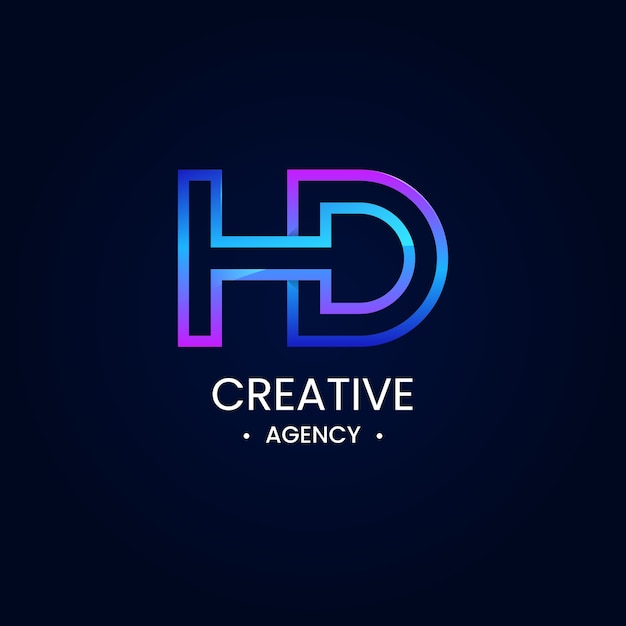 Vetor modelo de design de logotipo de monograma gradiente hd