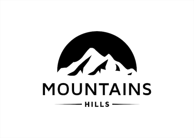 Modelo de design de logotipo de montanha de ilustração