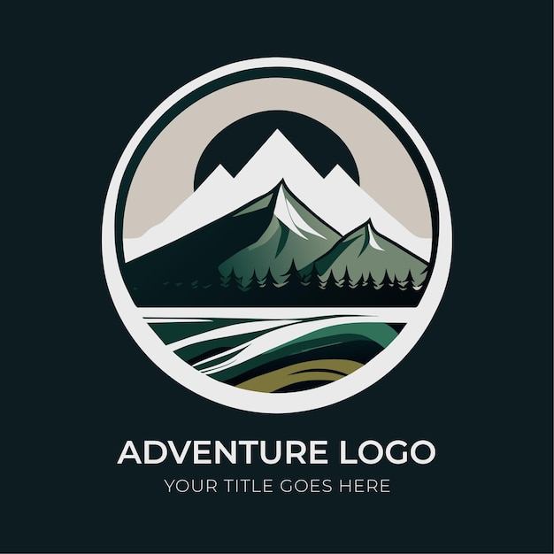 Modelo de design de logotipo de montanha natural