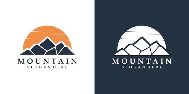 Vetor modelo de design de logotipo de montanha