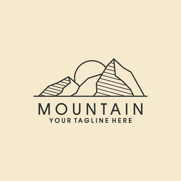 Modelo de design de logotipo de montanha