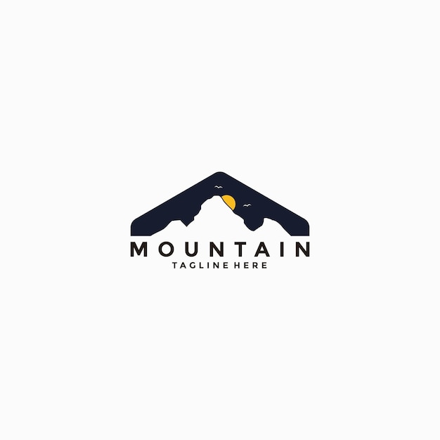 Modelo de design de logotipo de montanha