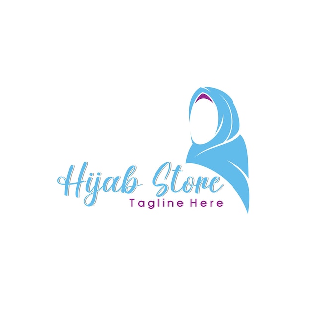 Modelo de design de logotipo de mulher hijab