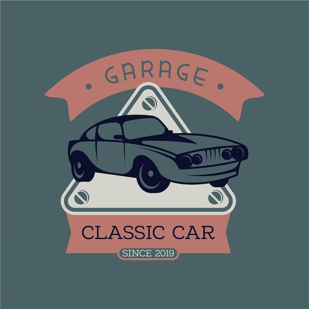 Modelo de design de logotipo de muscle car retrô americano