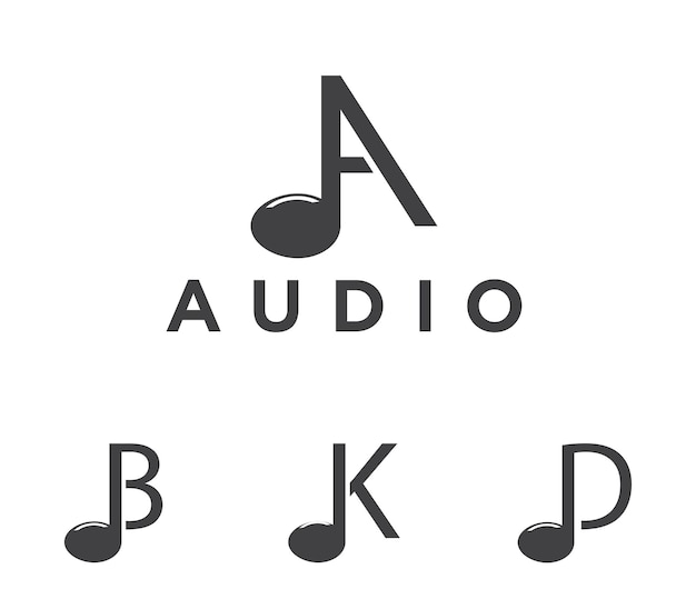 Modelo de design de logotipo de música simples