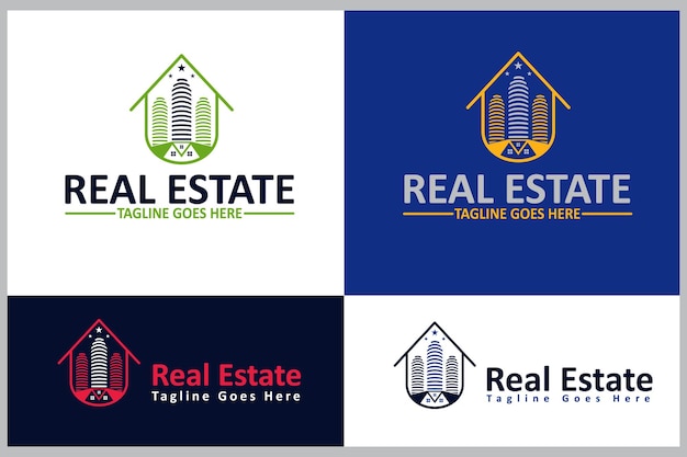 Modelo de design de logotipo de negócios imobiliários