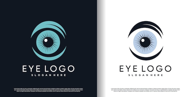 Modelo de design de logotipo de olho com vetor premium de conceito criativo