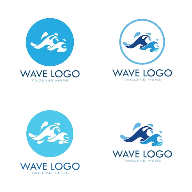 Modelo de design de logotipo de onda de água