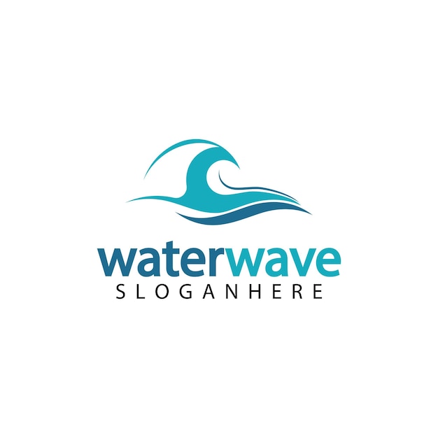 Modelo de design de logotipo de onda de água