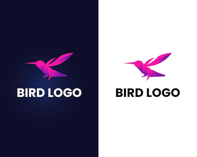 Modelo de design de logotipo de pássaro colorido