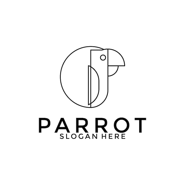 Vetor modelo de design de logotipo de pássaro de círculo do vetor criativo do logotipo do papagaio