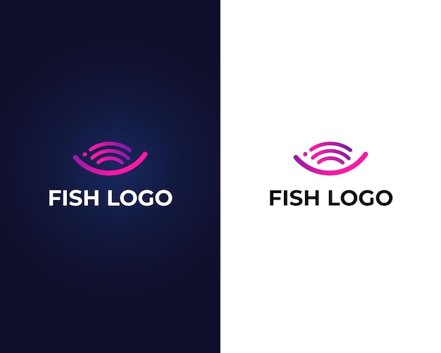 Modelo de design de logotipo de peixe