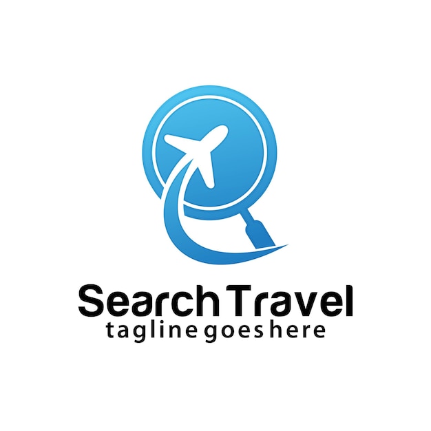 Modelo de design de logotipo de pesquisa de viagens