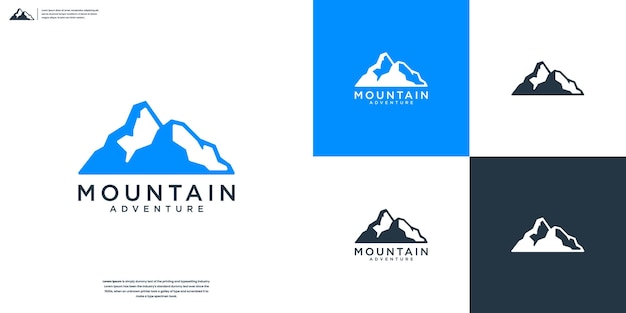 Modelo de design de logotipo de pico minimalista da montanha