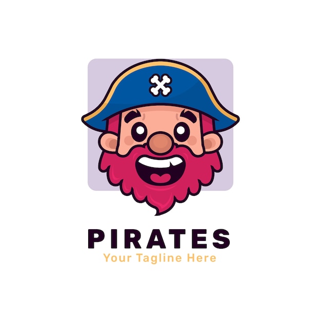 Modelo de design de logotipo de pirata