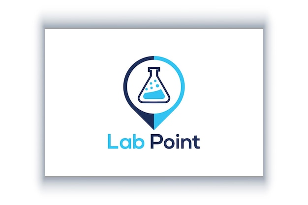 Vetor modelo de design de logotipo de ponto de laboratório. logotipo do laboratório