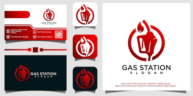 Modelo de design de logotipo de posto de gasolina