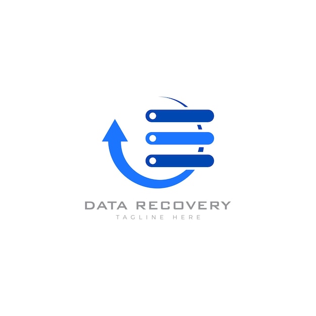 Modelo de design de logotipo de recuperação de dados logotipo de recuperação de servidor de rede de dados