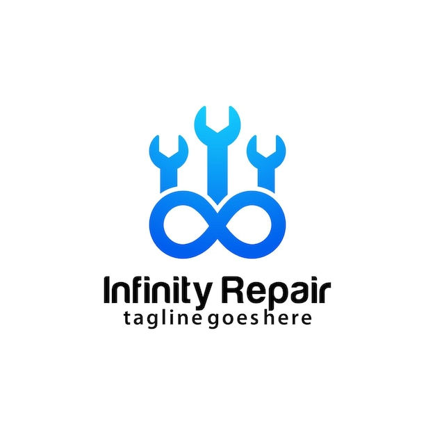 Modelo de design de logotipo de reparo infinito