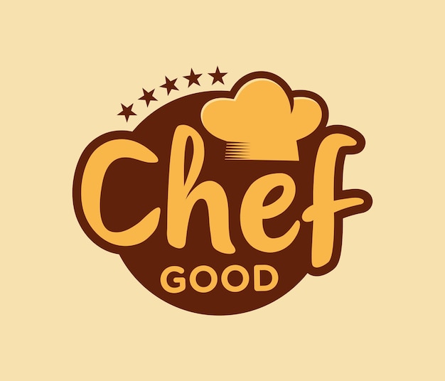 Modelo de design de logotipo de restaurante de bom chef