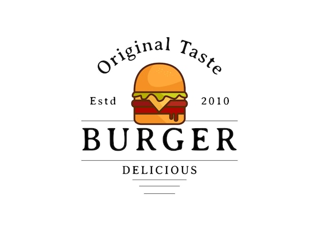 Modelo de design de logotipo de restaurante de hambúrguer