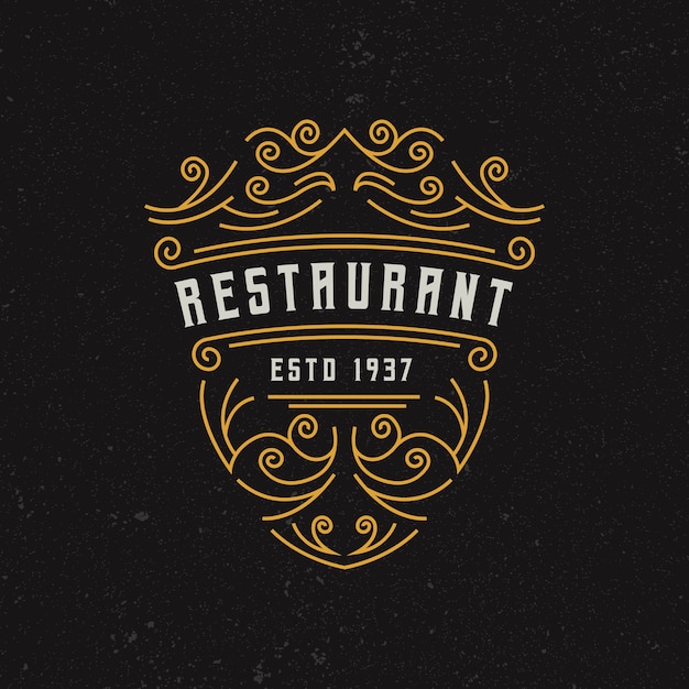 Modelo de design de logotipo de restaurante vintage