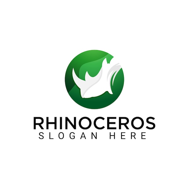 Modelo de design de logotipo de rinoceronte