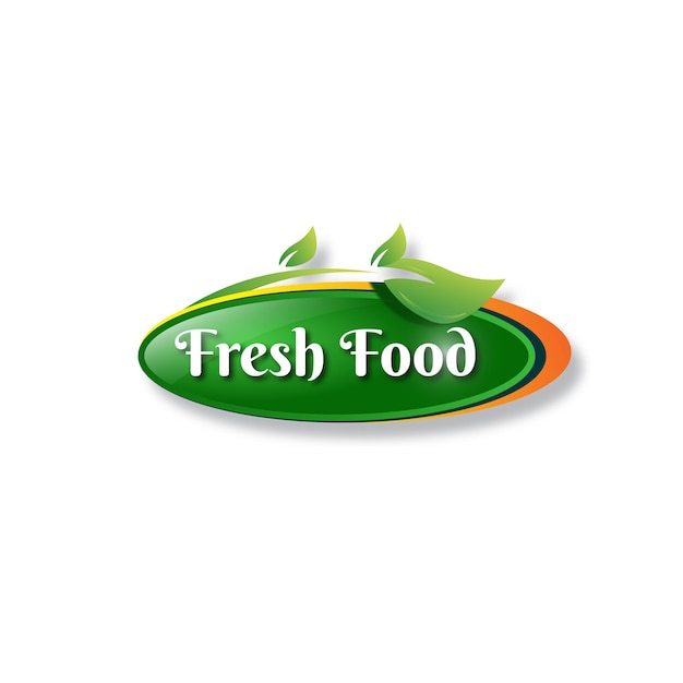 Vetor modelo de design de logotipo de rótulo de alimentos frescos
