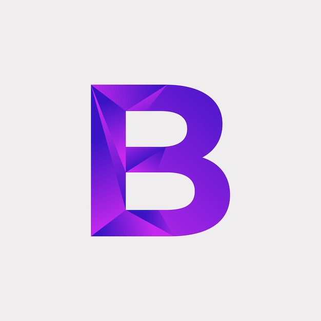 Modelo de design de logotipo de sobreposição de baixo poli letra B Vetor EPS 10