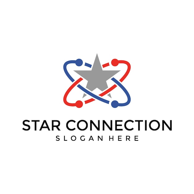 Modelo de design de logotipo de star connection