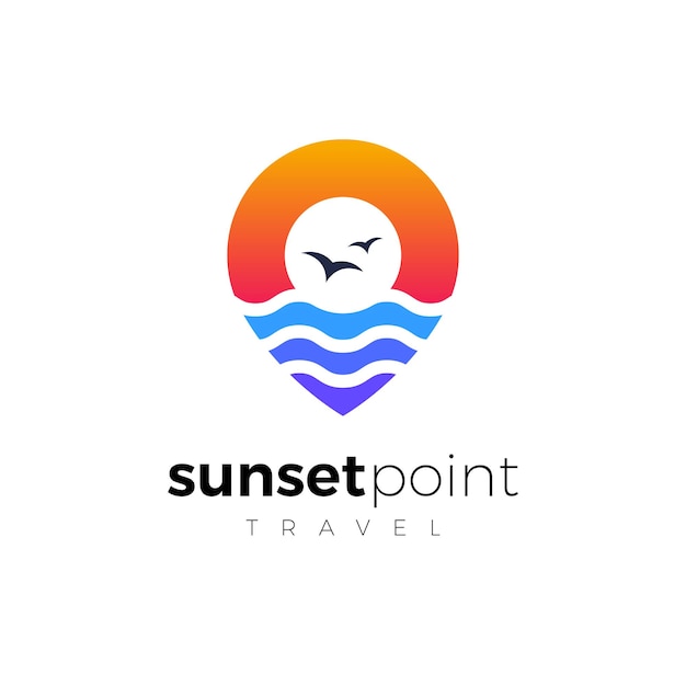 Modelo de design de logotipo de sunset point