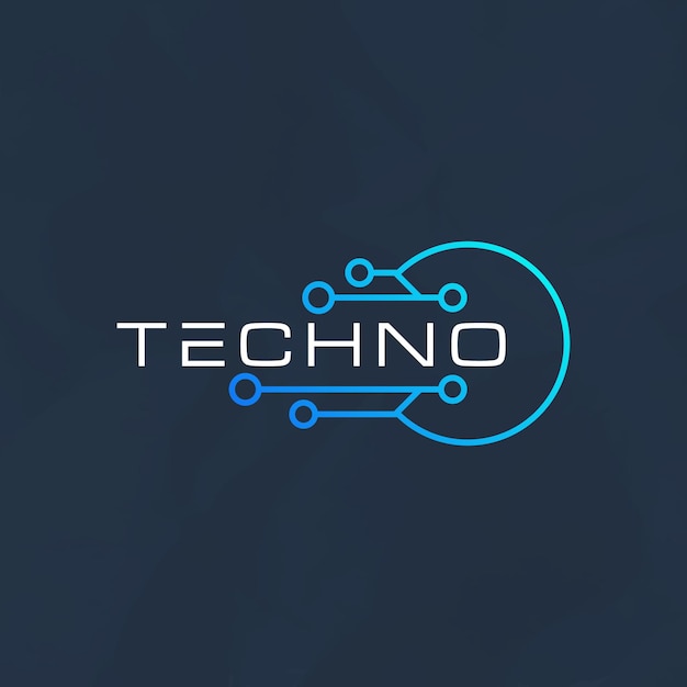 Vetor modelo de design de logotipo de tecnologia com linhas simples e modernas