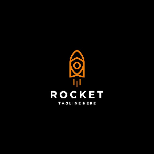 Modelo de design de logotipo de tecnologia de foguete